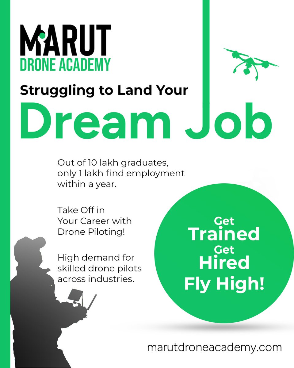 marutdrone's tweet photo. Seize the moment; don’t let opportunities slip away. Contact us through https://t.co/B8g1cDvdnV

#marutdroneacademy #drone #futuretechnology #future #jobopportunity #jobs #training #dronerepair #dronephotography #droneagriculture https://t.co/bhLT57KMyc