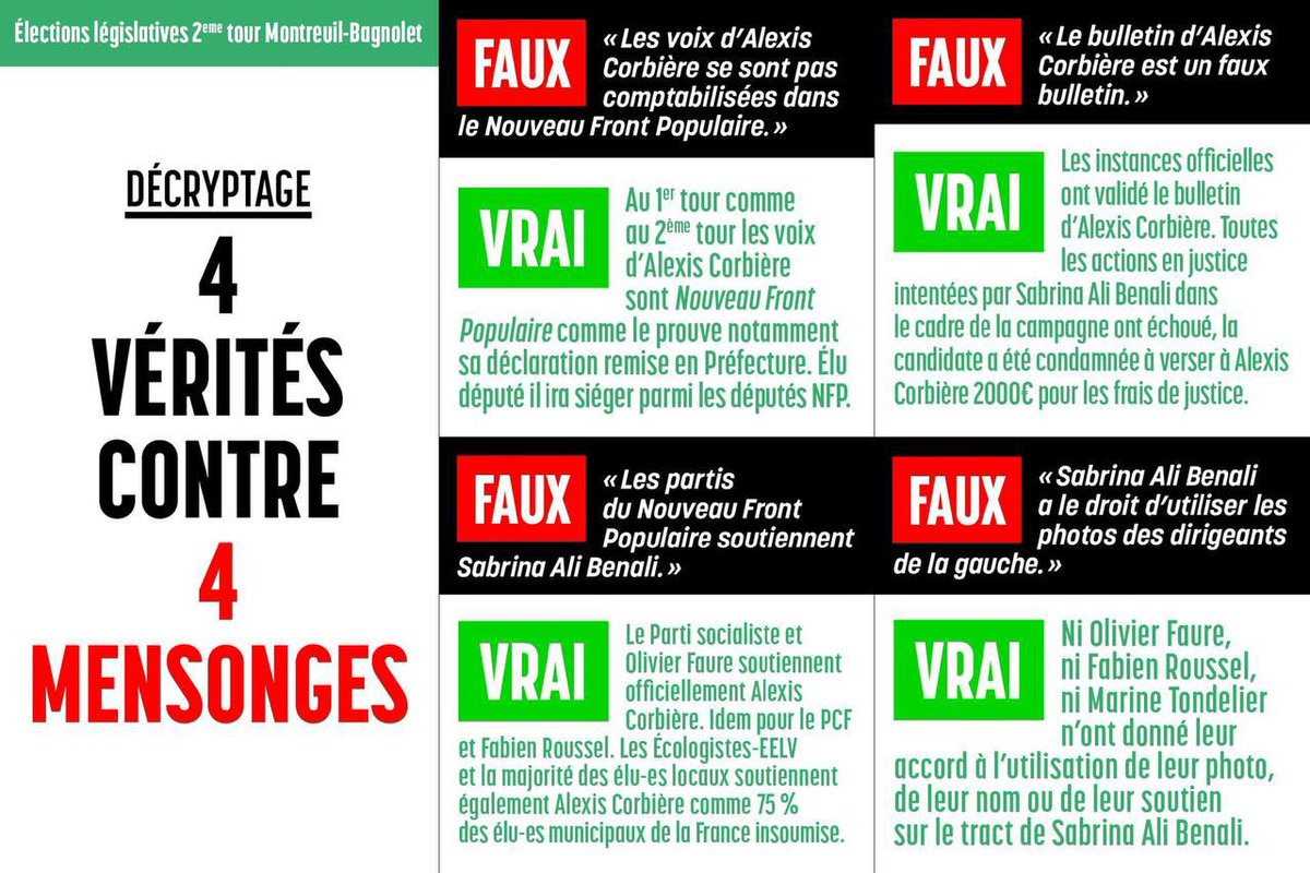 Vrai / faux sur les mensonges colportés à #Bagnolet et à #Montreuil