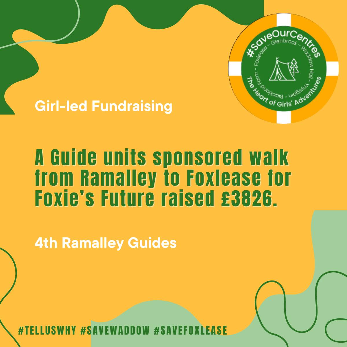 SaveourTACs's tweet photo. Guides from @GirlguidingHW in @GirlguidingSWE walked 15 miles from Ramallah to Foxlease, raising £3,826 for @FoxiesFuture to #SaveFoxlease.

It's contributions like this that made the £4m fully-funded bid. Can @Girlguiding explain to girls why their walk wasn't enough? #TellUsWhy https://t.co/7QzIAzBGgB
