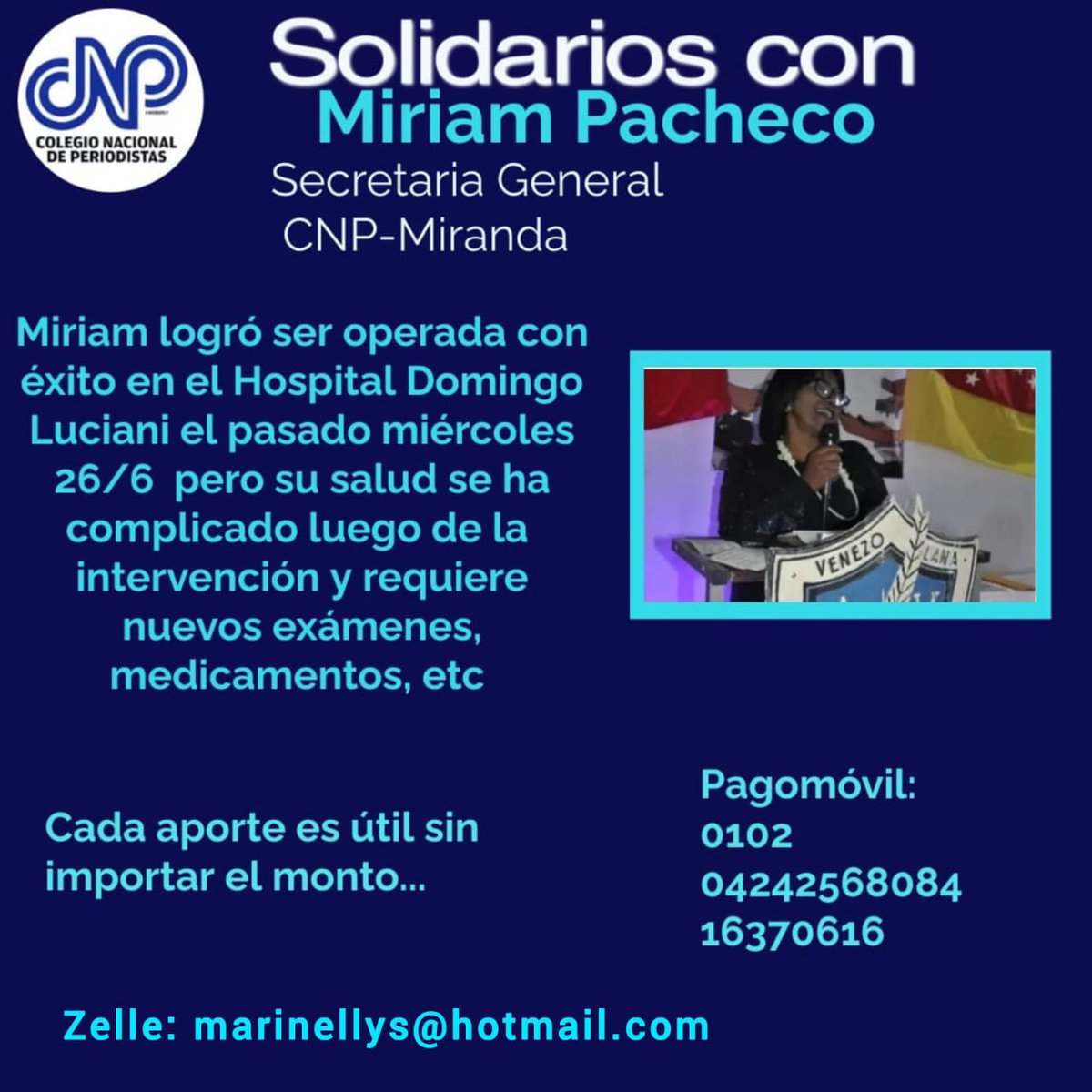 <a href="/CNPCaracas/">CNP Caracas</a> <a href="/miriancarr1/">mirian</a> <a href="/CNPMiranda2016/">CNPMiranda-Oficial</a> Comparto la información para donar desde Venezuela