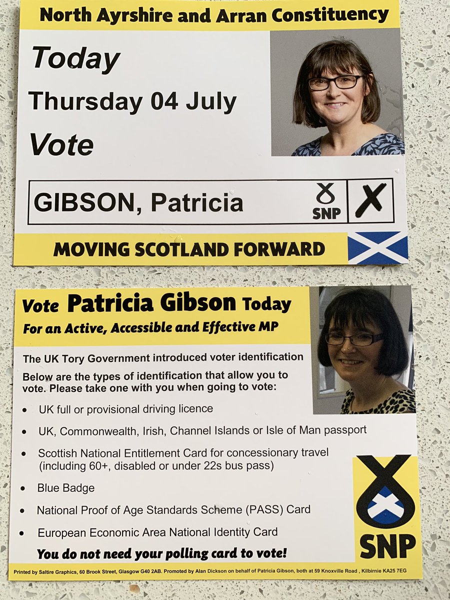 Anthea_Dickson's tweet image. Don’t forget to vote today for your @SNP candidate - for Scotland’s needs &amp;amp; interests. 
REMEMBER TO TAKE VOTER ID. 
VOTE @PGibsonSNP  in #NorthAyrshireandArran.