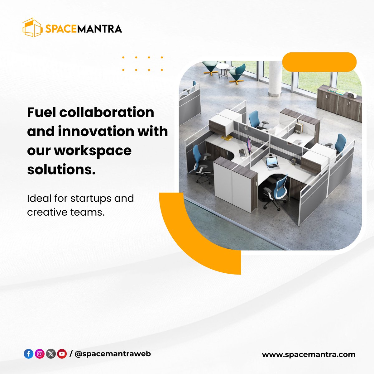 Fuel collaboration and innovation with our workspace solutions. Ideal for startups and creative teams.  

bit.ly/3tCrzHs 

#SpaceMantra #EcoFriendlyOffice #SustainableChoices #OfficeFurniture #furnituredesign #homeoffice #officedecor #CollaborativeWorkspace #StartupLife