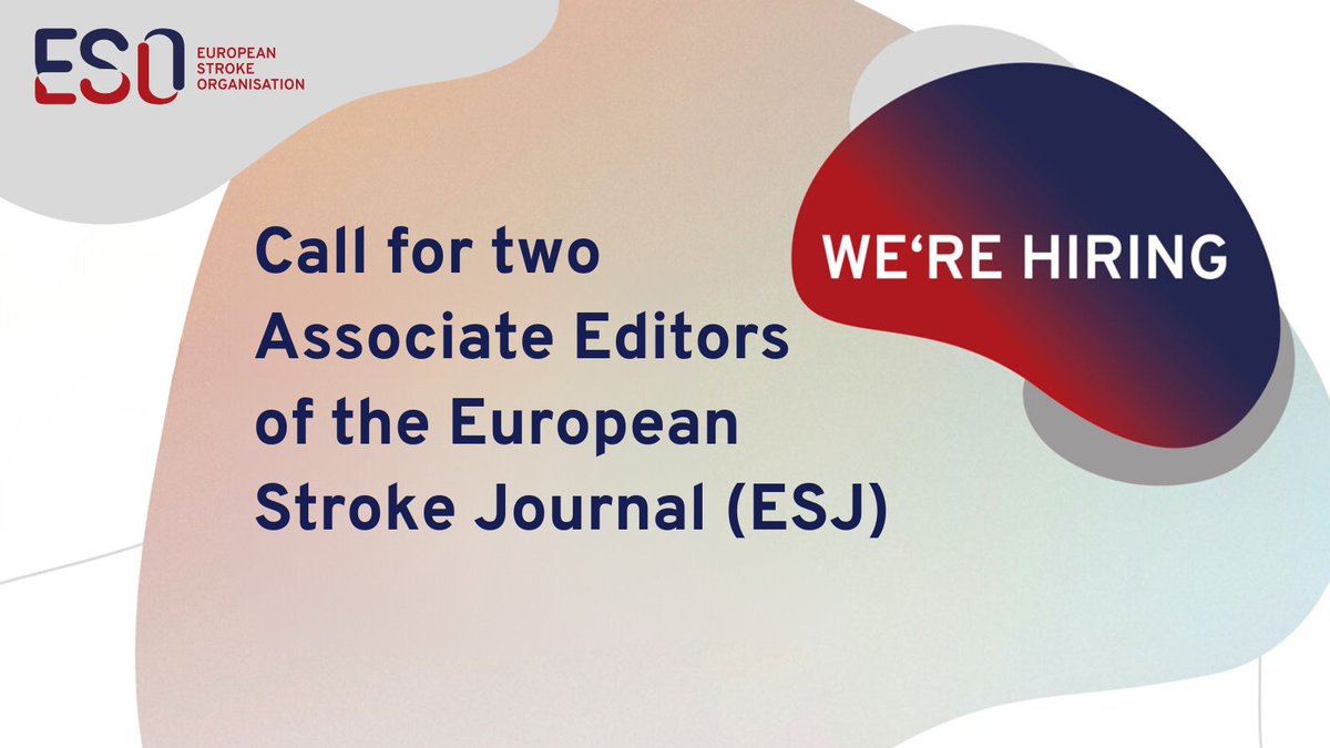 European Stroke Org (@esostroke) on Twitter photo 📣 Call for Associate Editors for the European Stroke Journal (ESJ)
We're seeking two Associate Editors for a three-year term. Join us in shaping the future of stroke research publication! Learn more and apply by 1 August: eso-stroke.org/call-for-assoc…
#ESJ #stroke #stroketwitter 📣 Call for Associate Editors for the European Stroke Journal (ESJ)
We're seeking two Associate Editors for a three-year term. Join us in shaping the future of stroke research publication! Learn more and apply by 1 August: eso-stroke.org/call-for-assoc…
#ESJ #stroke #stroketwitter