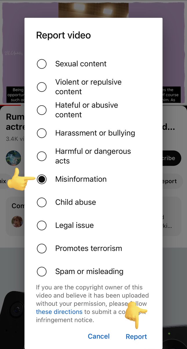 🚨PLEASE mass report!🚨
Do NOT engage!

youtube.com/watch?v=WekINY…

Please report this video for using a misleading title for clickbait when posting this video pertaining to Zee Pruk Panich’s false dating rumors.
