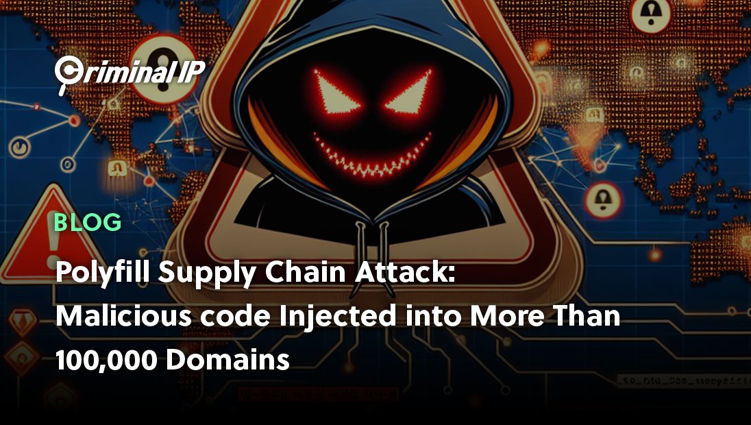 CriminalIP_US's tweet photo. Supply chain #malware attack targeting 100K+ #Polyfill domains discovered!
Check out countermeasures for large-scale malware attacks that try to steal data by using Google Analytics phishing sites and renowned payment sites.
https://t.co/1IvpkY92X5