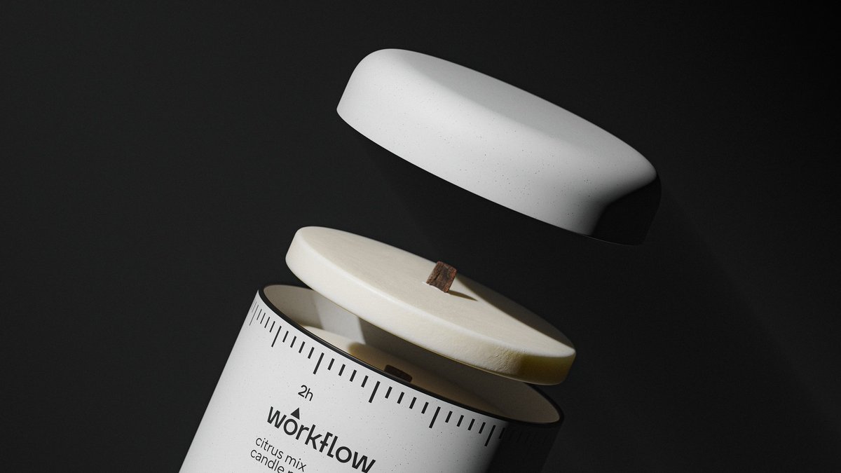 polukhau's tweet photo. Product visualization. The project is candles for procrastinators. While the candle burns, you work. Read more in the link below👇🥂 https://t.co/1CwYBG7d12