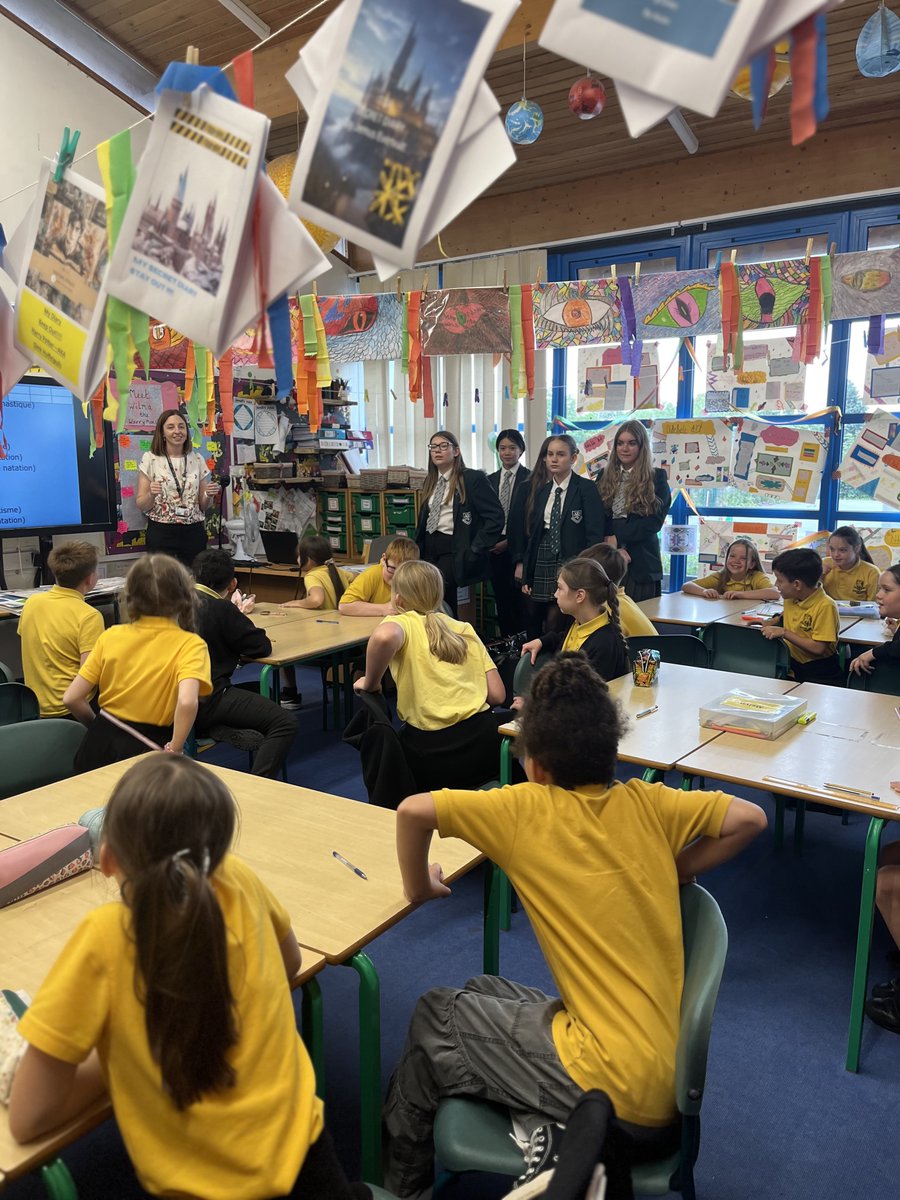 darlandhigh's tweet photo. Lovely visit to @StPetersRossett on Monday with our Year 9 Language Ambassadors to teach them some opinions &amp; sports linked to the Paris Olympics. We introduced them to the pirate game, a hit amongst Darland students. We also played a fun guessing game. https://t.co/MdXABKrqMe