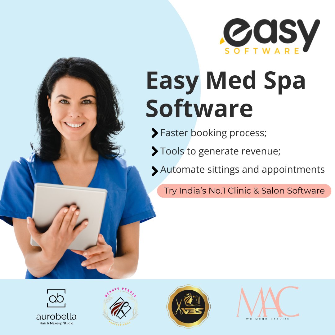 EasySoftware13's tweet image. Streamline your bookings and boost revenue with Easy Software. Automate sittings and appointments effortlessly. Try India's No.1 Clinic & Salon Software.
#medspasoftware #geteasysoftware