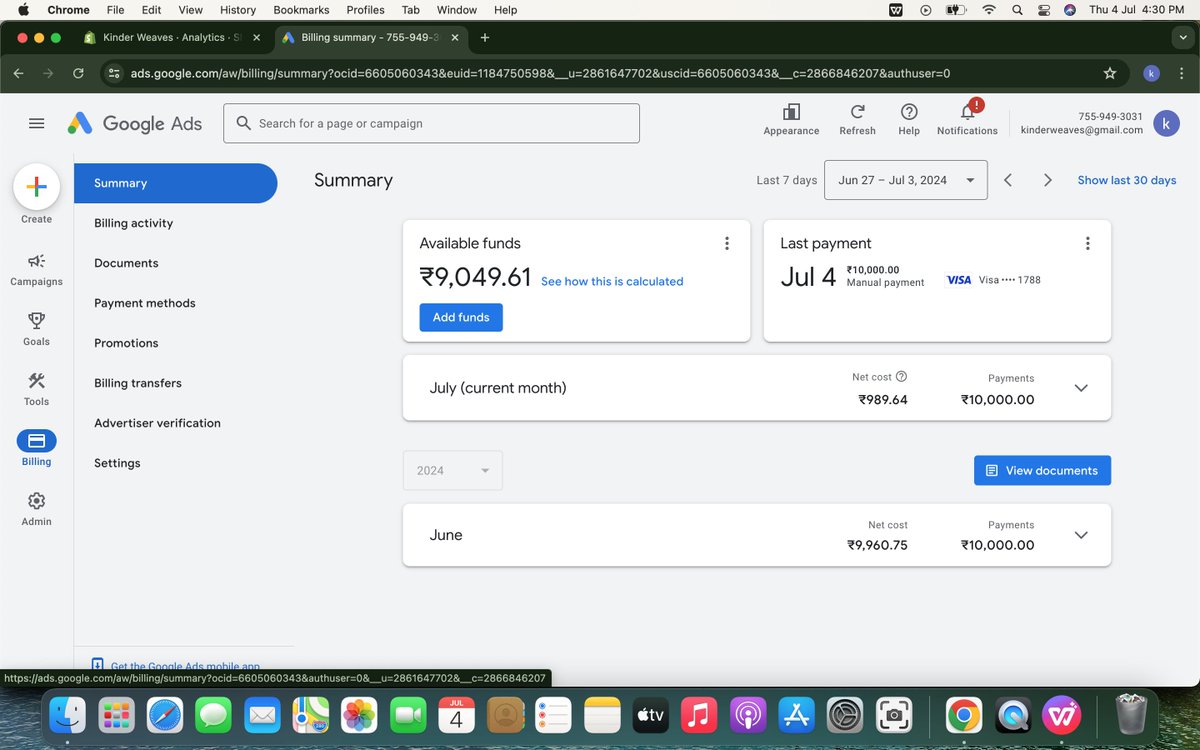 digitalrajsahu's tweet photo. i have recharge today in Google with 10K, and in biiling showing today's spent of 1K. 
But in Overview it's showing i have spend 44.6K.  
क्या करू मै इस @GoogleAds  का ?
@Google @Lapaasvoice @iUmartazkeer  @moitofficial 
#Google #GoogleAds @Meta @elonmusk https://t.co/AdgLcnx6Wk