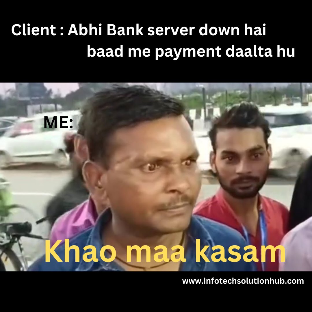 ish_agency's tweet photo. Khao Maa kasam😂😂
INFOTECHSOLUTIONHUB🔥
Contact Us: +91-8745932636
infotechsolutionshub@gmail.com
#infotechsolutionhub #onlinebusiness #digitalmarketing #digitalmarketingagency #growbusinesswithus https://t.co/IOxu7qymWA
