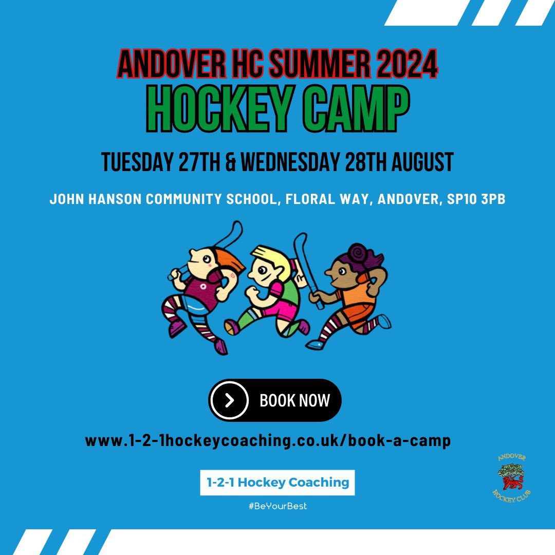 We are excited to be returning to @andoverhockey for a summer 🏑 camp on 27th &amp; 28th August.

The perfect way to cap off the school holidays &amp; get ready for the new season!

Open for booking 📲 bit.ly/2U0hQ9K

#BeYourBest