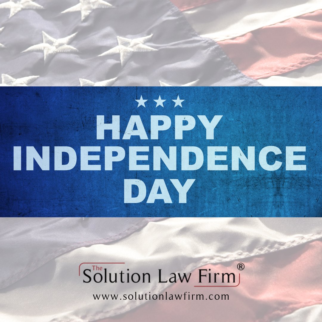 solutionlawfirm's tweet photo. Happy Independence Day! 

#4thofjuly #independenceday2022 #solutionlawfirm https://t.co/P5AIfLJ6yg