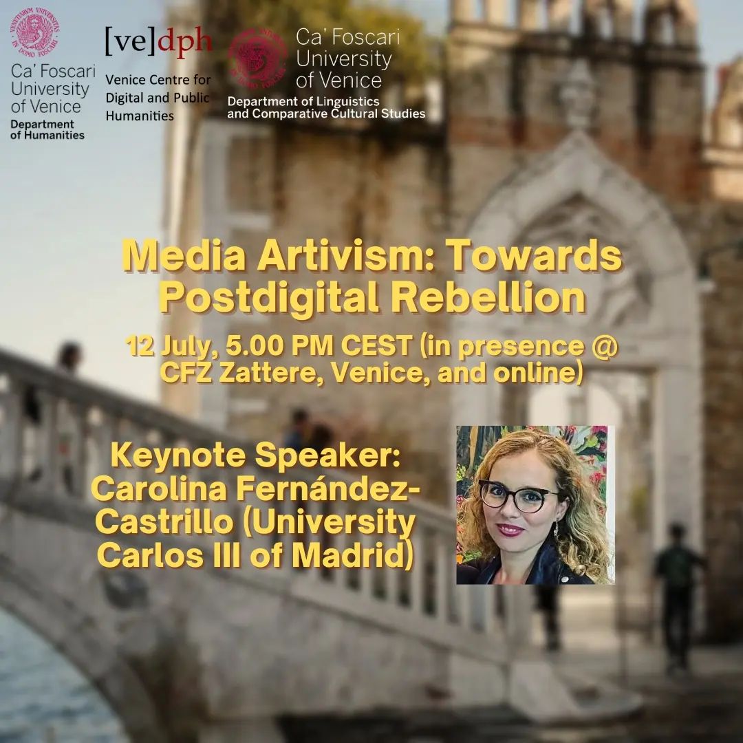 <a href="/DukeU/">Duke University</a> <a href="/CaFoscari/">Unive Ca' Foscari</a> <a href="/FJNevola/">Fabrizio Nevola</a> <a href="/UniofExeter/">University of Exeter</a> 📢🎨 Mark your calendars for July 12th at 5 PM CEST! <a href="/CFCastrillo_/">CAROLINA FERNÁNDEZ-CASTRILLO</a> from University Carlos III of Madrid <a href="/uc3m/">UC3M</a> will present "Media Artivism: Towards Postdigital Rebellion."