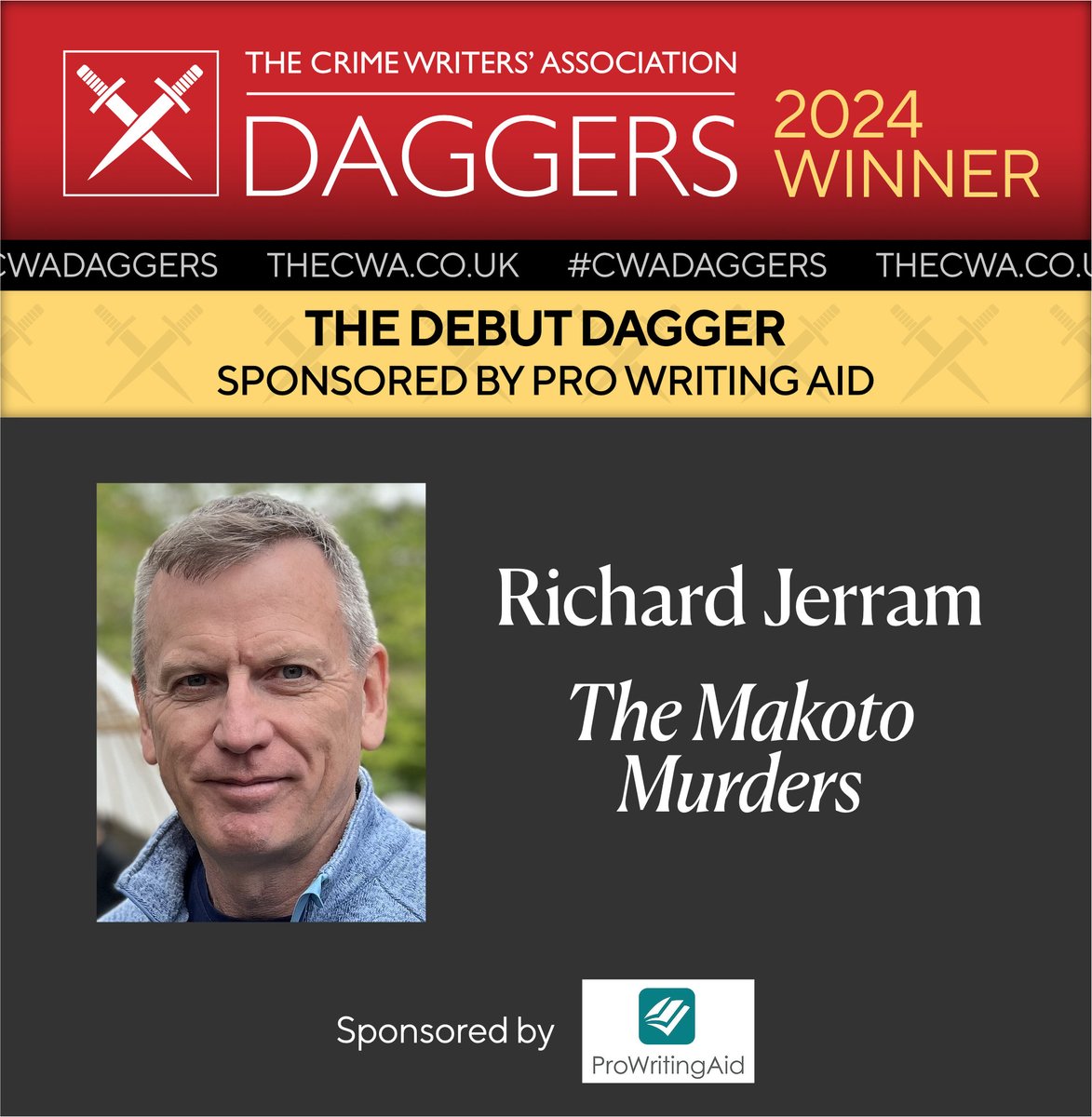 The Crime Writers’ Association (@the_cwa) on Twitter photo 🗡#CWADaggers
And the DEBUT DAGGER 2024 WINNER is…
Richard Jerram, for ‘The Makoto Murders’
<a href="/ProWritingAid/">ProWritingAid</a> 🗡#CWADaggers
And the DEBUT DAGGER 2024 WINNER is…
Richard Jerram, for ‘The Makoto Murders’
<a href="/ProWritingAid/">ProWritingAid</a>