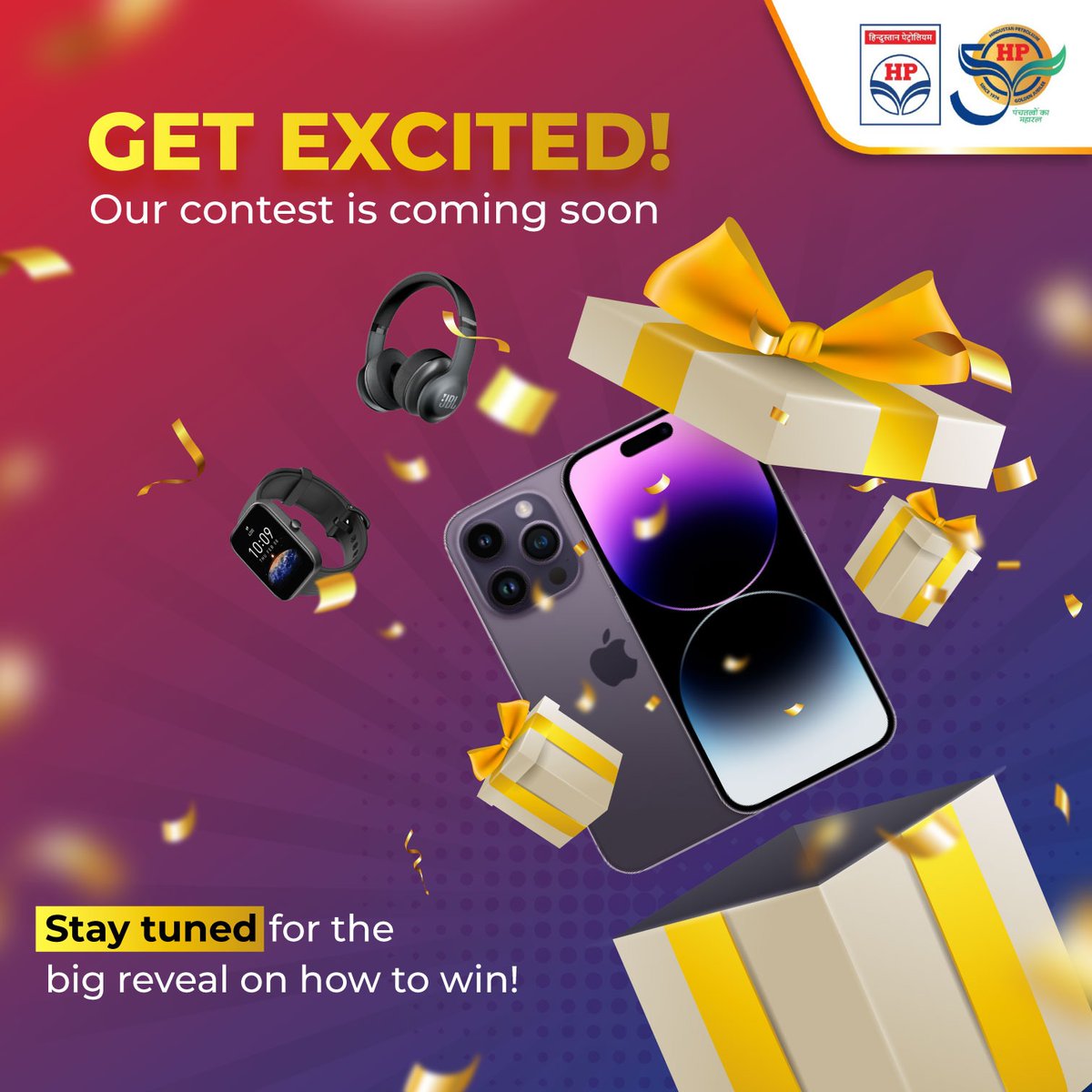 HPCL's tweet image. Big news dropping soon! Get ready to be amazed! 🌟 Stay tuned for our exciting announcement! 

#TeaserAlert #ContestAlert #HPTowardsGoldenHorizon #HPCL #DeliveringHappiness