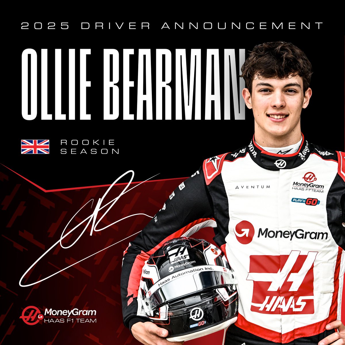 CommunityAd's tweet photo. 19-year-old @OllieBearman joins Haas for 2025! @HaasF1Team . Congratulations on this huge achievement 👏 Bearman became the youngest British driver in F1 history. @F1
#HaasF1 #Formula1 #Britishdriver @Formula2 https://t.co/l0cmnXCFgi
