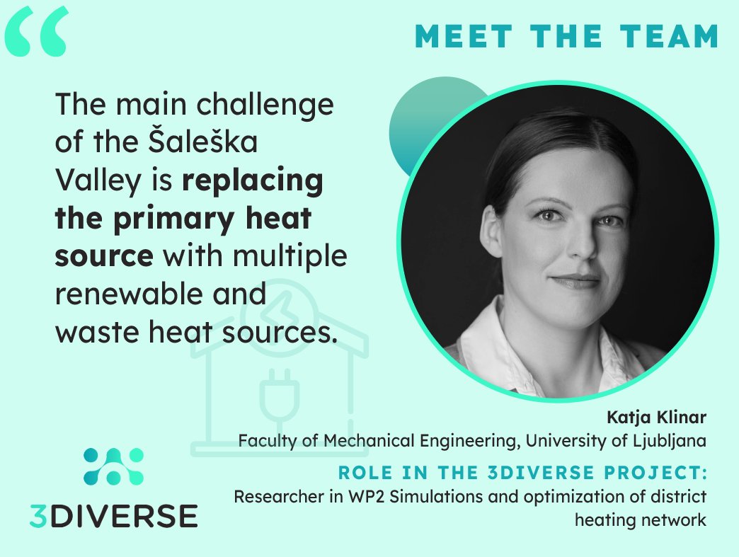 🌟Introducing the #3DiVERSE Team 🌟
Meet Katja Klinar from University of Ljubljana, Faculty of Mechanical Engineering. As researcher she focuses on enhancing the energy efficiency of the district heating system, she is eager to see positive impacts from proposed modifications. 🌍