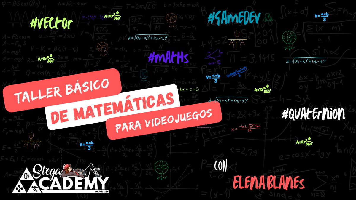 ElenaImagineer's tweet image. ¡Tenéis en #YouTube el taller completo que impartí en @StegaAcademy sobre Matemáticas Básicas para Videojuegos! 🔥
Me hizo mucha ilusión preparar este taller y ahora lo comparto para que cualquiera pueda acceder. RT si te ha molado 🫶
youtu.be/-UKmHMp2fZI
#gamedev #maths