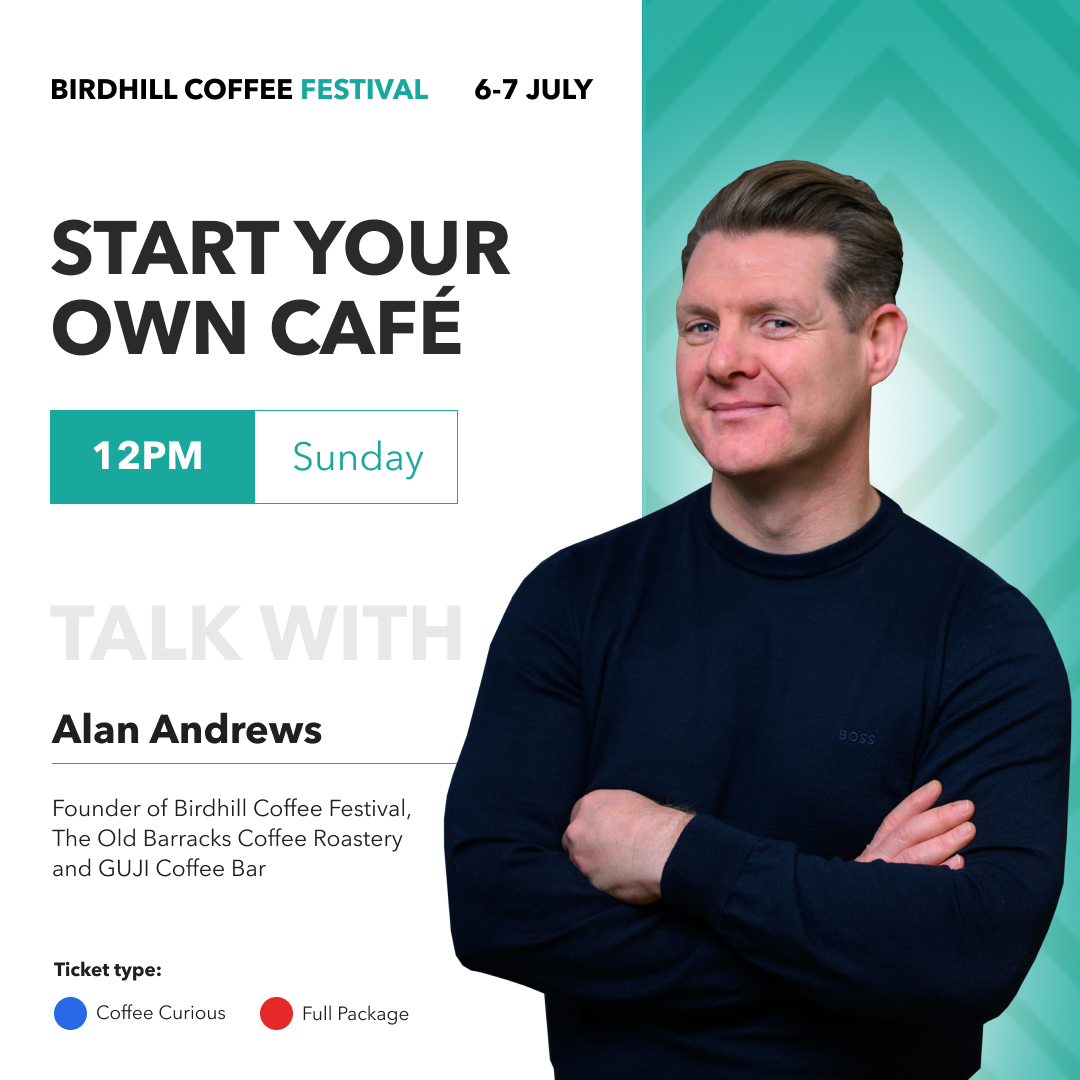 Thinking of starting your own café?  Why not come along to the Birdhill Coffee Festival and hear from business owner &amp; festival creator Alan Andrews! 
At 12pm on Sunday, he'll give tips &amp; tricks as well as answering any questions ☕

Get your tickets - eventbrite.com/e/birdhill-cof…