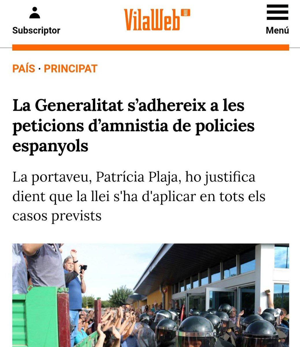 De la mateixa manera que va ser la Generalitat qui va acusar al jovent, ara també s'adhereix a l'amnistia dels policies, demostrant que per 4 cadires ens han venut per totes bandes. 🤬

Només serem lliures si ens alliberem d'ells també. 🔥

#Col·laboracionistesITraidors