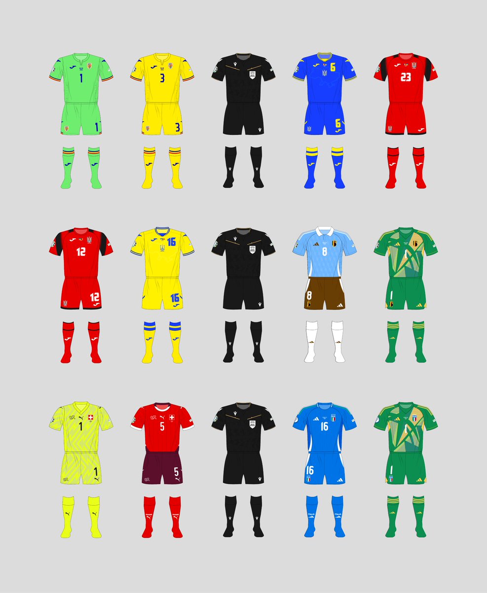 museumofjerseys's tweet image. The Euro 2024 kit-tracker is now fully up to date

museumofjerseys.com/2024/07/04/eur…

Of the 44 matches played, just three have featured the match officials in black kits
