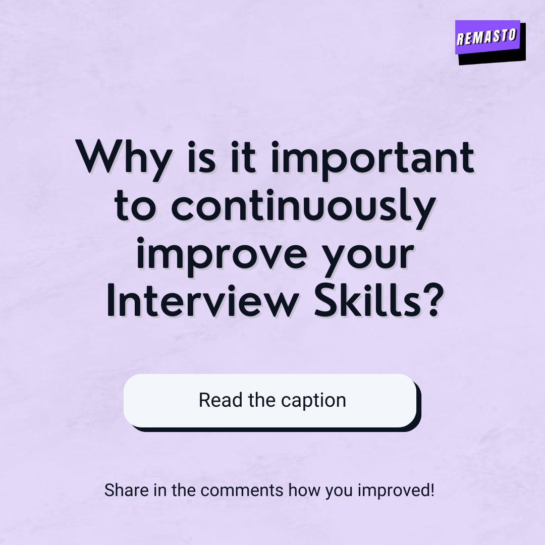 RemastoAI's tweet photo. Here’s why:
.
.
1️⃣ Stay Competitive: The job market changes fast! Keeping your interview skills sharp helps you stay ahead of trends.
2️⃣ Meet Employer Expectations: Companies want candidates with strong communication and problem-solving skills. https://t.co/R5jWuYC89b