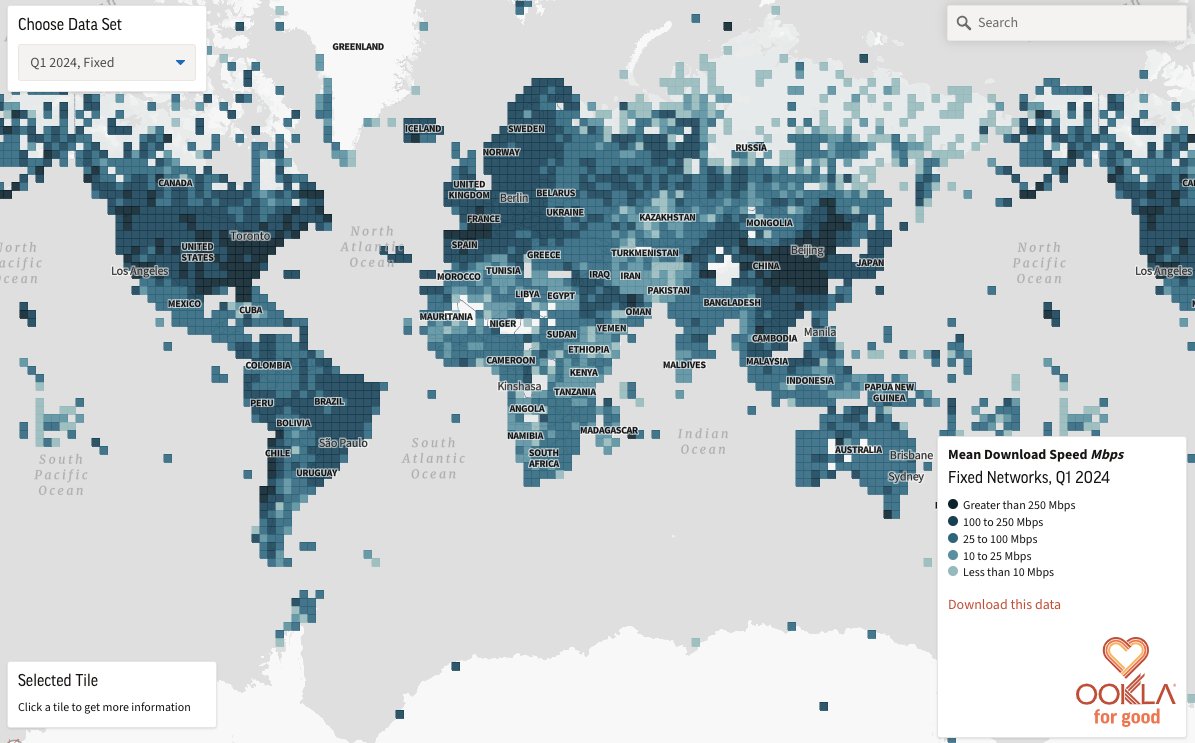 Internet access unlocks economic and educational opportunities.

Using (free) geospatial data, we can now identify which areas lack internet access at super granular levels.

Here's the breakdown: