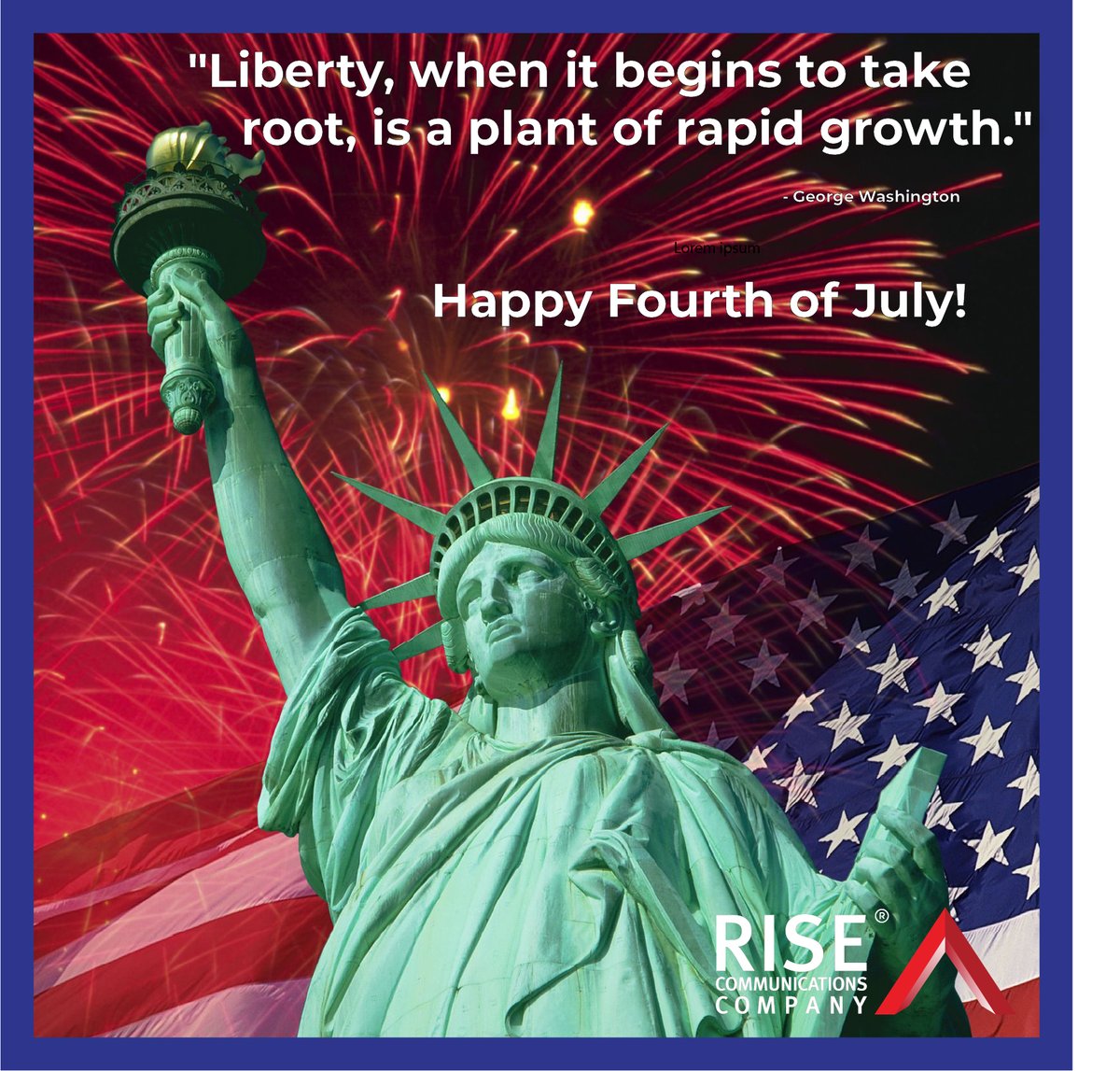 RiseCommsCo's tweet photo. Happy 4th of July! 🇺🇸🇺🇸🇺🇸 #4thofJuly  #USA https://t.co/1p797tI5sV