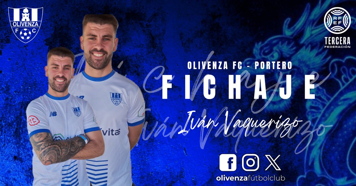 OlivenzaF_C's tweet photo. FICHAJE 📢 | Iván Vaquerizo nuevo fichaje  del Olivenza FC.

👐🏽 El guardameta reconocido por su agilidad y calidad bajo los palos, se incorpora a las filas de nuestro Club.

#InsistirPersistiryNuncaDesistir 
#LosDragonesdeOlivenza https://t.co/6wOLCHAz2X