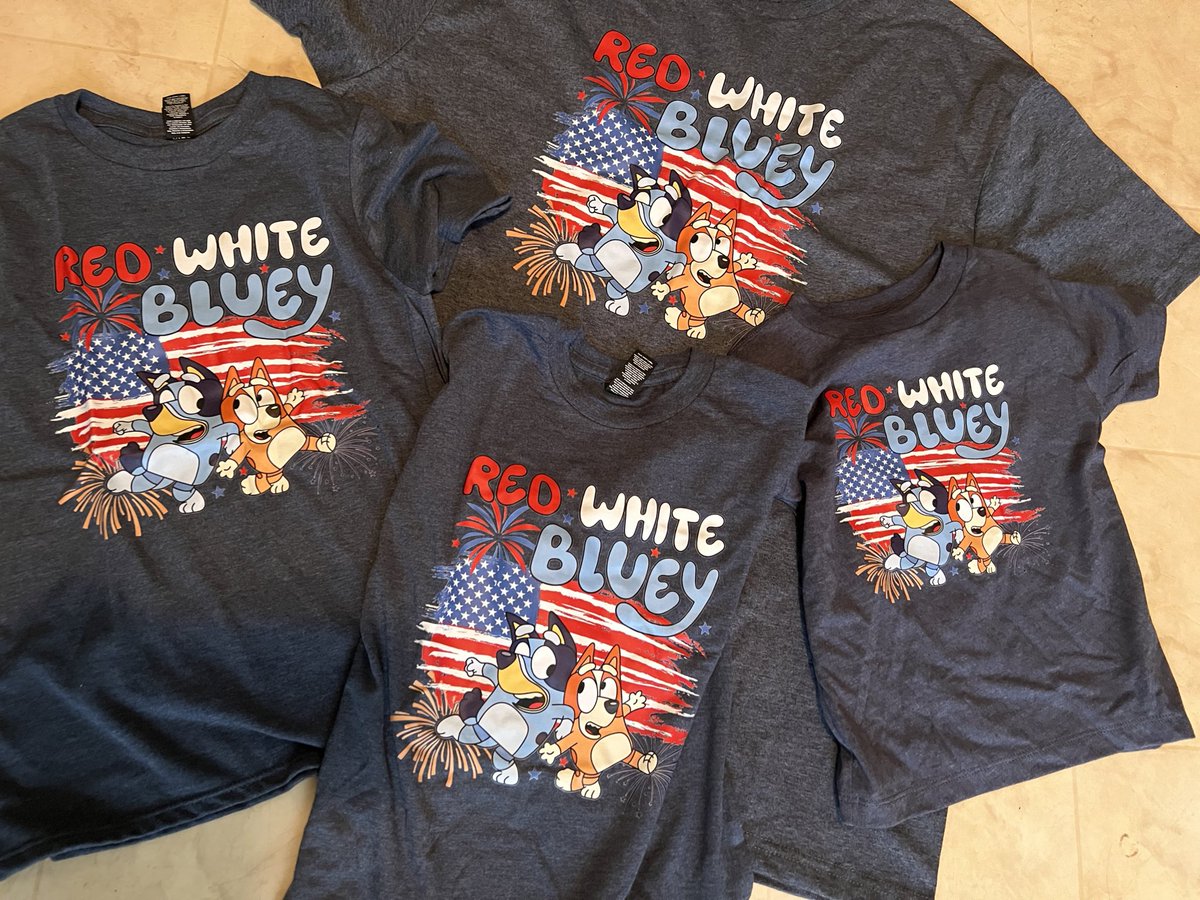 TamifromOhio's tweet image. Can’t wait to surprise my daughter &amp;amp; their littles with matching shirts for today!!! 

#HappyFourthofJuly #Bluey #matchingshirts