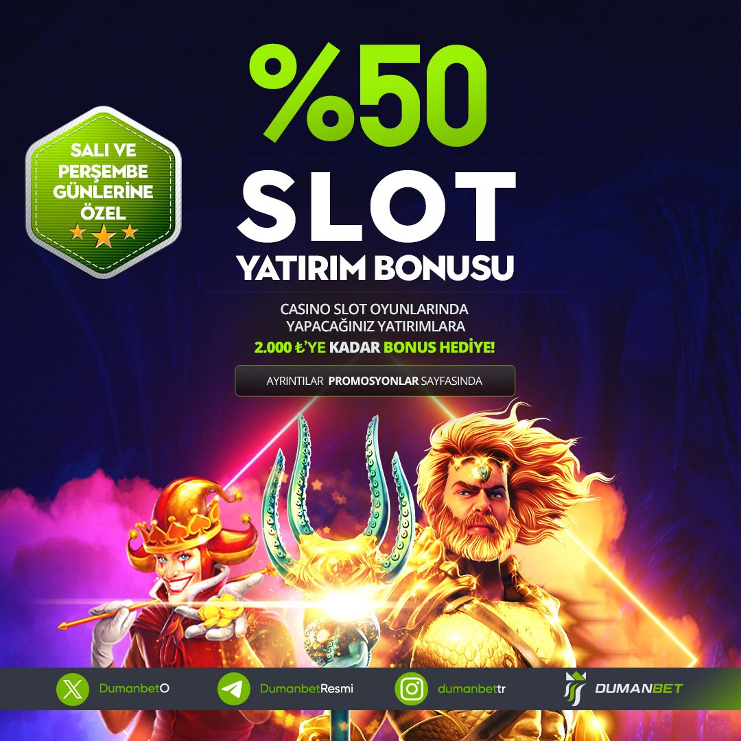 🎉 Salı ve Perşembe günleri'ne özel %50 slot yatırım bonusu 

⭐️Casino slot oyunları'na yapacağın yatırımlara

💰 2.000 TL'ye kadar bonus hediye!

👉 Hemen yatırımını yap , bonusunu al. 🎰

t2m.io/dblnlytw