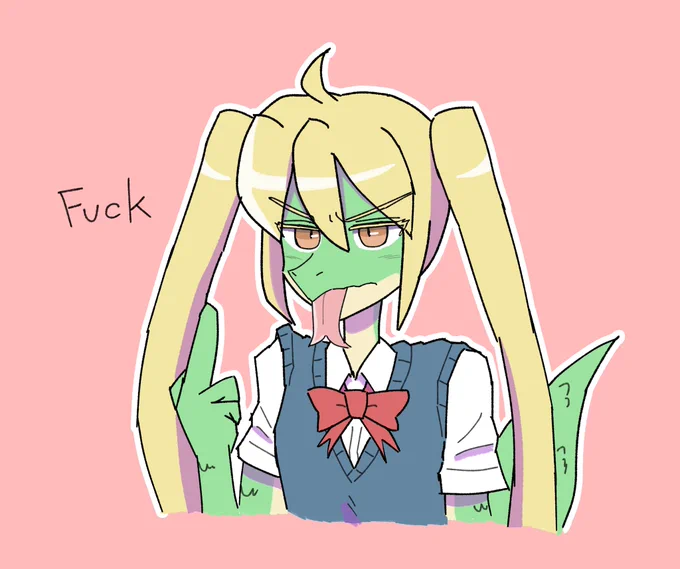 メスケモ落書き 爬虫類もケモノに入るよね 
