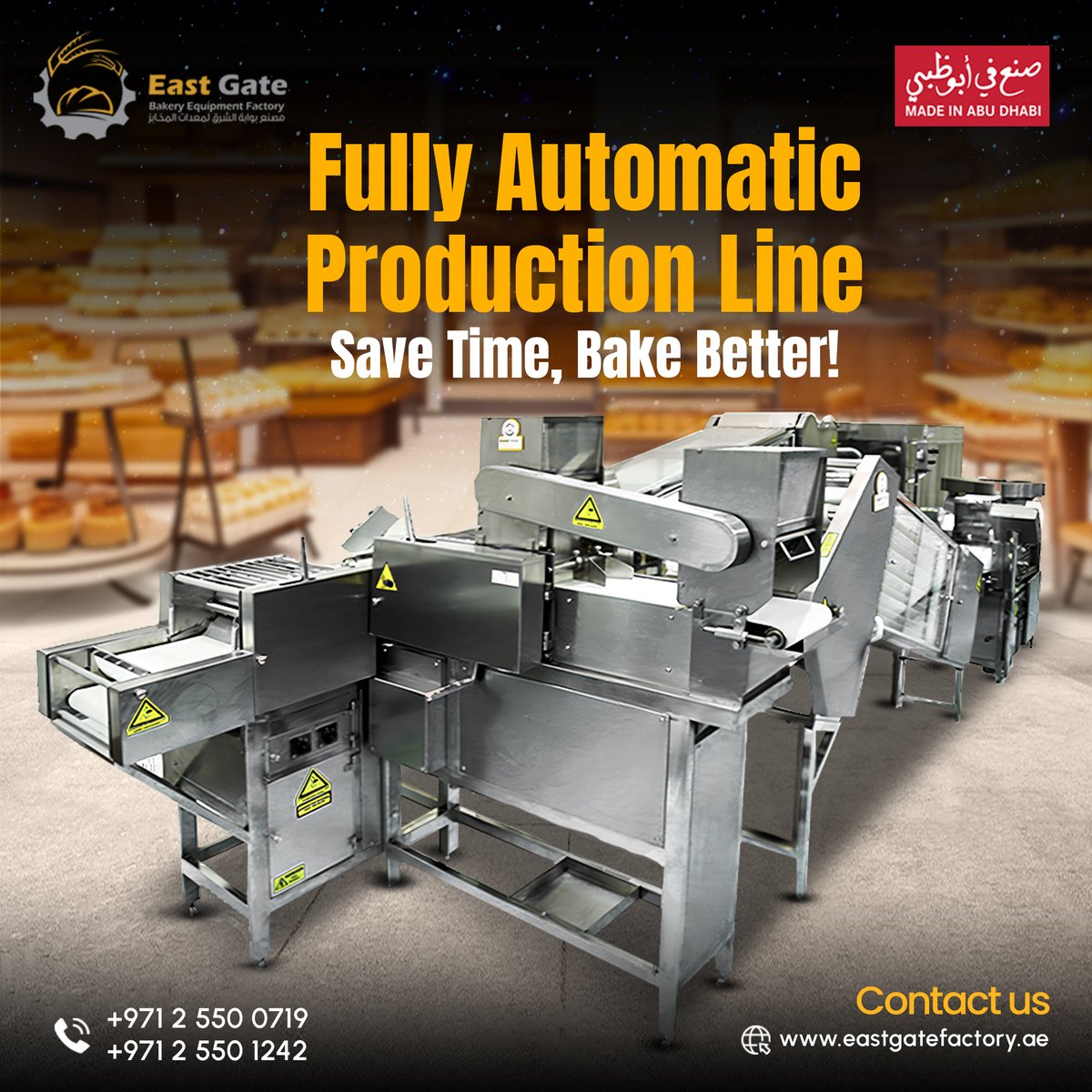 EastGateFactory's tweet image. Effortless perfection. Our fully automated bakery equipment ensures consistent results with minimal oversight. 🍰

☎️ +97125501242
💻 eastgatefactory.ae
Whatsapp: wa.me/971509988411

#BakeryEquipments #Fullyautomaticproductionline #Arabicpitabread