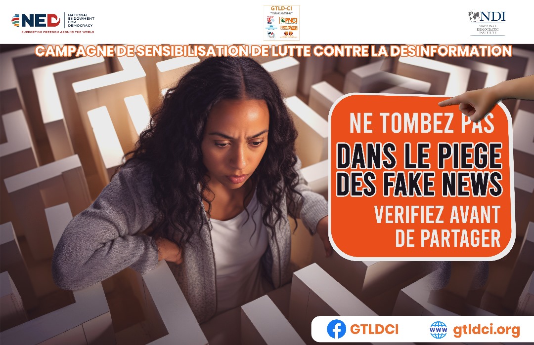 𝐋𝐚 𝐝𝐞́𝐬𝐢𝐧𝐟𝐨𝐫𝐦𝐚𝐭𝐢𝐨𝐧 : 𝐔𝐧 𝐟𝐥𝐞́𝐚𝐮 𝐪𝐮𝐢 𝐦𝐞𝐧𝐚𝐜𝐞 𝐧𝐨𝐭𝐫𝐞 𝐬𝐨𝐜𝐢𝐞́𝐭𝐞́. 𝐄𝐧𝐠𝐚𝐠𝐞𝐨𝐧𝐬-𝐧𝐨𝐮𝐬 𝐩𝐨𝐮𝐫 𝐥𝐚 𝐜𝐨𝐦𝐛𝐚𝐭𝐭𝐫𝐞.

#GTLDCI #LutteContreLaDesinformation #InfoVérifiée #CoteDIvoire #StopDesinfoCI