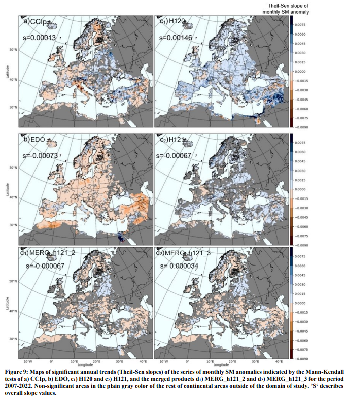 JaimeGaona1's tweet photo. 📢New work led by @HydrologyNext  @CNR_IRPI on @EGU_HESS shows how combining #OpenAccess #satellite (@ESA_EO #CCI, @eumetsat #HSAF) and modelling (@CopernicusEMS #EFAS) #soilmoisture data enhance accurate #drought monitoring despite #trends and #patterns
https://t.co/tqisjVI73S https://t.co/UpeWyFMM7f