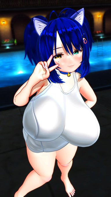 白スクと紺スクのラリアちゃん 