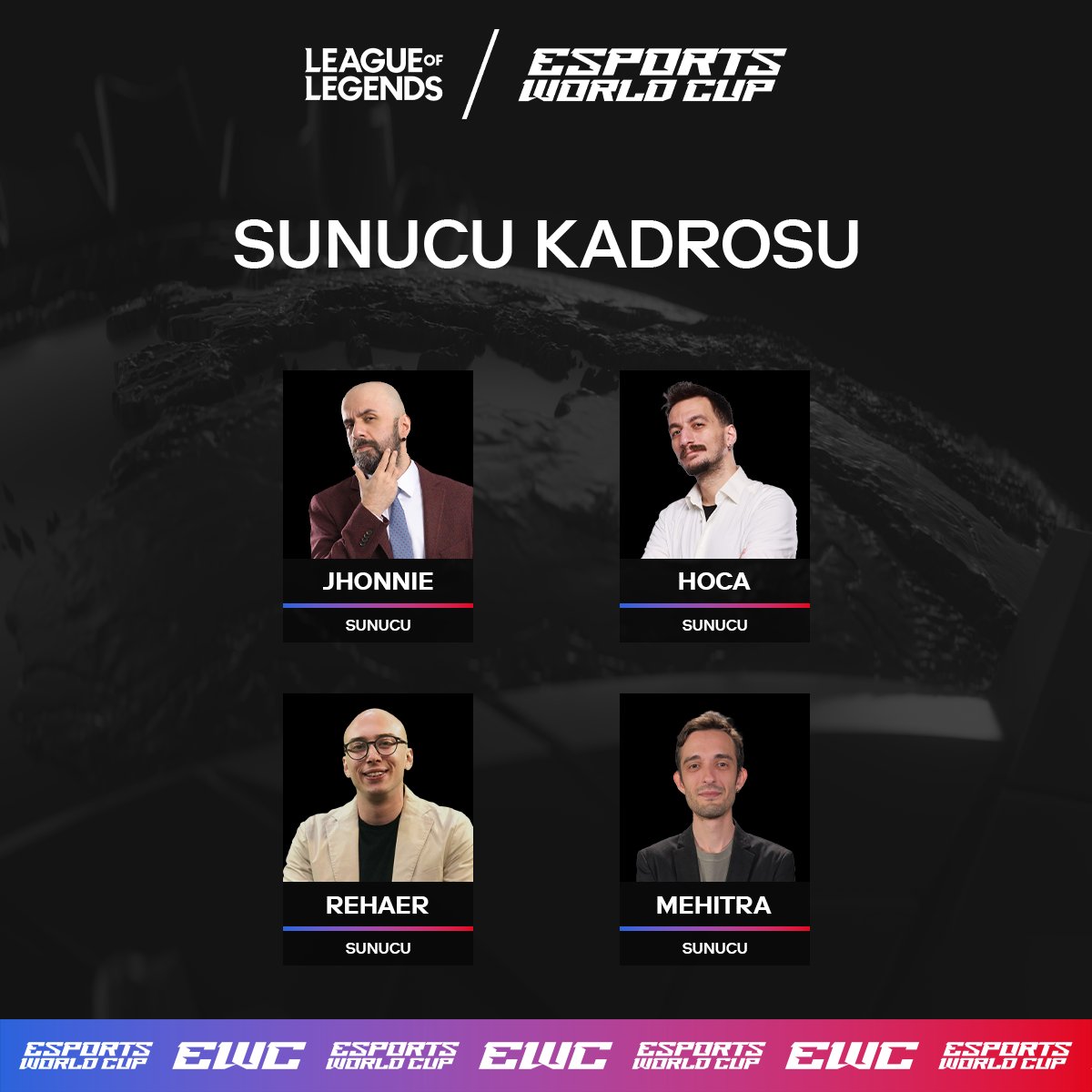 Gameness TR (@gamenesstr) on Twitter photo #EsportsWorldCup inanılmaz #LeagueofLegends yetenekleriyle heyecanı artırıyor! 🔥
İşte aksiyonun arkasındaki sesler!
🎙 <a href="/Jhonniebgood/">Caner Güngörür</a>
🎙<a href="/Sinanmehitra/">Sinan 'Mehitra' Süsler</a>
🎙<a href="/TankutHoca/">Tankut</a>
🎙<a href="/RehaEr/">Reha Erman Domaniç</a>
📍twitch.tv/gamenessapp
📍youtube.com/@Gamenessapp #EsportsWorldCup inanılmaz #LeagueofLegends yetenekleriyle heyecanı artırıyor! 🔥
İşte aksiyonun arkasındaki sesler!
🎙 <a href="/Jhonniebgood/">Caner Güngörür</a>
🎙<a href="/Sinanmehitra/">Sinan 'Mehitra' Süsler</a>
🎙<a href="/TankutHoca/">Tankut</a>
🎙<a href="/RehaEr/">Reha Erman Domaniç</a>
📍twitch.tv/gamenessapp
📍youtube.com/@Gamenessapp