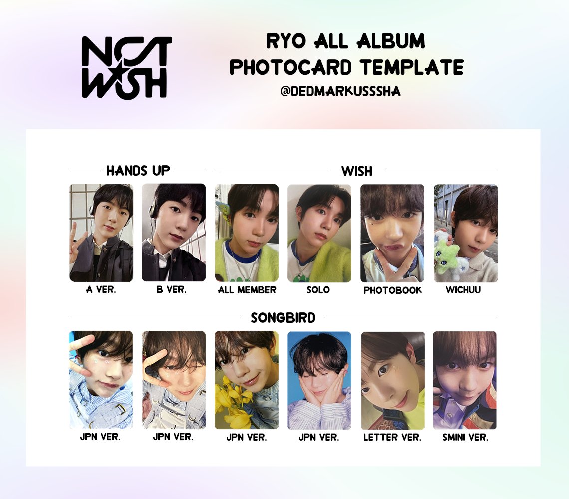 NCT WISH TEMPLATE💫 Jaehee, Ryo, Sakuya ALL ALBUM PHOTOCARD