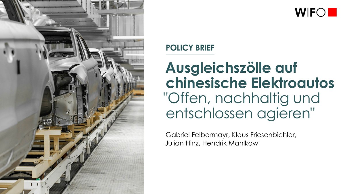 WIFO (@wifoat) on Twitter photo Policy Brief von <a href="/WIFOat/">WIFO</a>, <a href="/kielinstitute/">Kiel Institute (IfW Kiel)</a> & <a href="/ASCII_AT/">Supply Chain Intelligence Institute Austria</a>: EU erhebt ab heute vorläufige Ausgleichszölle in Höhe von 21% auf aus 🇨🇳 importierte batteriebetriebene E-Autos. Einfuhren könnten um 42% zurückgehen. <a href="/GFelbermayr/">Gabriel Felbermayr</a> <a href="/FriesenbichlerK/">Klaus Friesenbichler</a> <a href="/julianhinz/">Julian Hinz</a> <a href="/HMahlkow/">Hendrik Mahlkow</a> ow.ly/Sslt50Suvwz Policy Brief von <a href="/WIFOat/">WIFO</a>, <a href="/kielinstitute/">Kiel Institute (IfW Kiel)</a> & <a href="/ASCII_AT/">Supply Chain Intelligence Institute Austria</a>: EU erhebt ab heute vorläufige Ausgleichszölle in Höhe von 21% auf aus 🇨🇳 importierte batteriebetriebene E-Autos. Einfuhren könnten um 42% zurückgehen. <a href="/GFelbermayr/">Gabriel Felbermayr</a> <a href="/FriesenbichlerK/">Klaus Friesenbichler</a> <a href="/julianhinz/">Julian Hinz</a> <a href="/HMahlkow/">Hendrik Mahlkow</a> ow.ly/Sslt50Suvwz