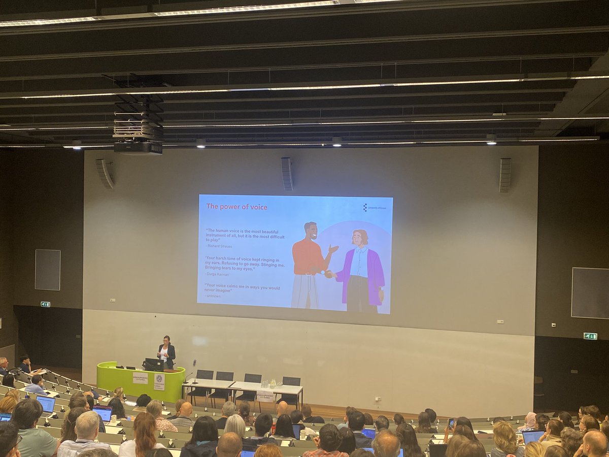 🎤 The Power of Voice! Silke Paulmann kicks off another exciting day at Speech Prosody with her keynote. Yes, we have the power! 🌟 #SP2024