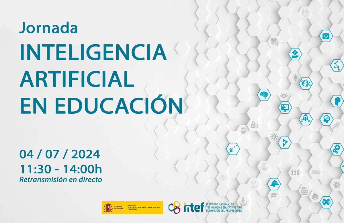 🤖En unos minutos dará comienzo la jornada “Inteligencia artificial en educación”

📢Una oportunidad única para aprender y reflexionar de la mano de expertos en la materia

👉No te pierdas la retransmisión en directo desde nuestro canal de YouTube:  youtube.com/live/AtdsFGdWZ…