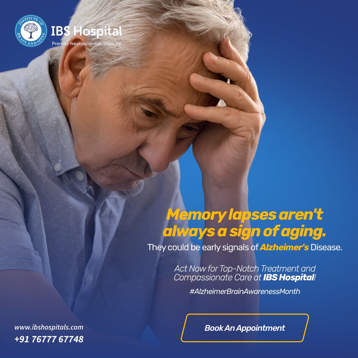 ibshospital's tweet image. Experiencing #memorylapses? They may be early signs of #AlzheimersDisease, not just #aging. Get the best treatment and compassionate care at IBS Hospital. Schedule your appointment today.

Book an #appointment with India&apos;s leading #Neurorehabilitation experts at IBS Hospital!