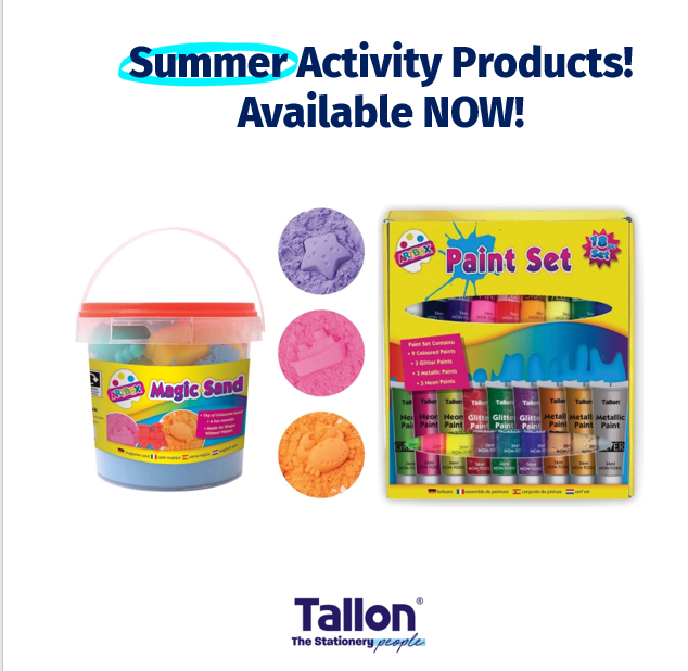 tallonint's tweet photo. Get ready for summer with our wide selection of activity products! From Magic Sand to a variety of paints. Shop now and make the most of the sunny days ahead! 🌞 ☀️ 

https://t.co/fnfJWCqzIe https://t.co/SKGORlBmuV
