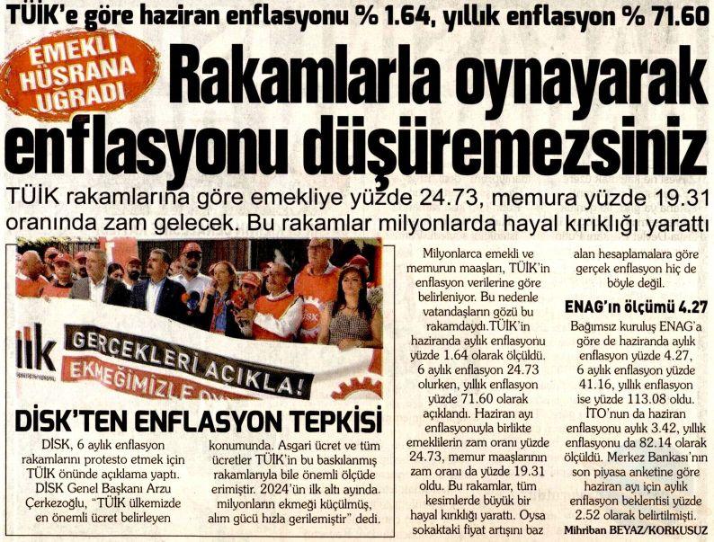 diskinsesi's tweet photo. "Rakamlarla oynayarak enflasyonu düşüremezsiniz!" @korkusuzgazete https://t.co/eSizl6tnkL
