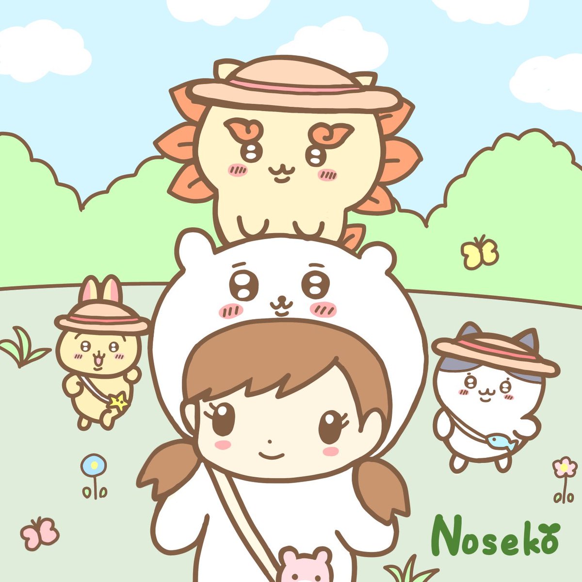 みなさん熱中症に気をつけて☺️👒

#ちいかわ #イラスト