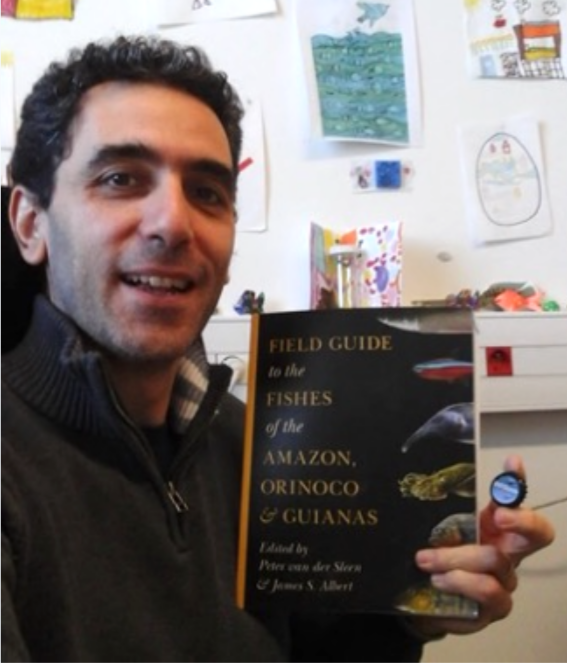 Thanks for shout out, here's Dr. Pablo Tedesco with his copy.

With more 3,000 species no one knows all the fishes of Amazonia - this field guide was a collaboration of 50 contributing experts. We are deeply grateful to them all.
