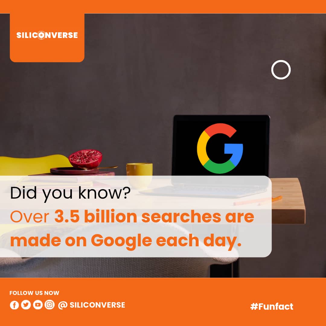 siliconverse's tweet photo. Google gets 3.5 billion searches daily.
Yes, you read it correctly. That's 1.2 trillion searches annually.Β
#Ronaldo #siliconverse #MuslimMuslim #coutinho #for15 #fave #calafiori #siliconvalley #tokunbowahab #ibadan #WhatsApp #techfact #google https://t.co/mF2hLZ4Jfr