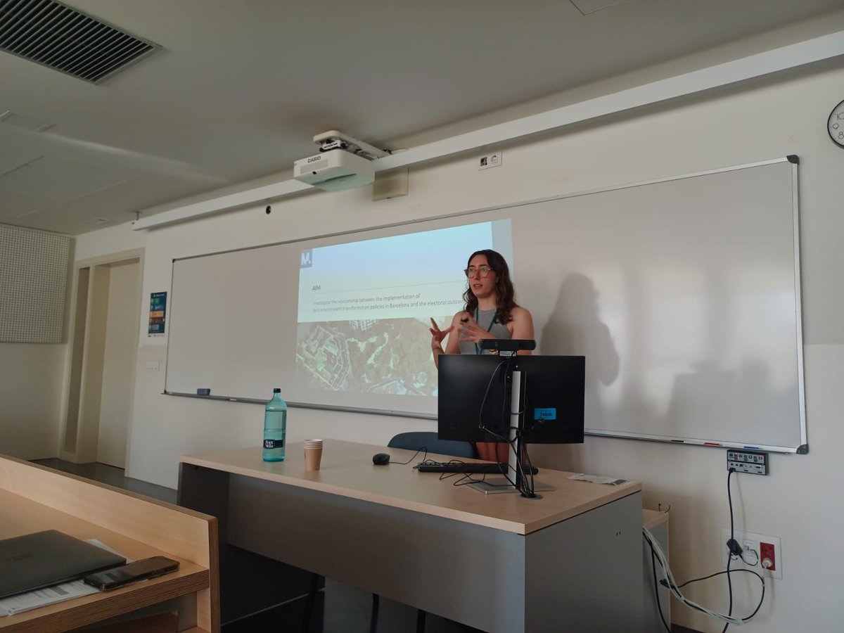 At #IAPS2024, <a href="/MartaBFN/">Marta Fernández Núñez</a> presented her research linking municipal election results to urbanistic interventions in the city of Barcelona. Fascinating insights revealed!