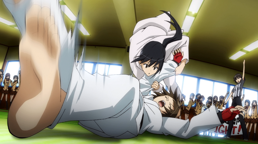 Animedefeats's tweet photo. Mutsumi Mitsuba took down a girl from another school in judo tournament. Too bad it was just a flashback scene so we didn't know the fighting process.

From Seitokai Yakuindomo Ep.11.
#seitokaiyakuindomo #anine #judo https://t.co/akSkjEZgtV