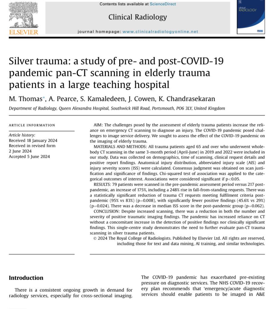 Our paper on silver trauma scanning pre and post-COVID-19 pandemic.

kwnsfk27.r.eu-west-1.awstrack.me/L0/https:%2F%2…